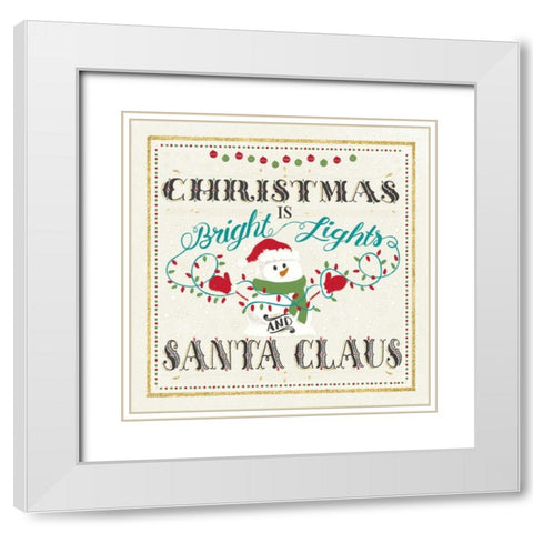 Winter Wonderland III on White White Modern Wood Framed Art Print with Double Matting by Penner, Janelle