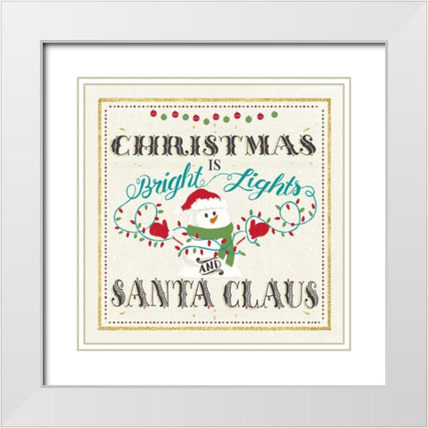 Winter Wonderland III on White White Modern Wood Framed Art Print with Double Matting by Penner, Janelle