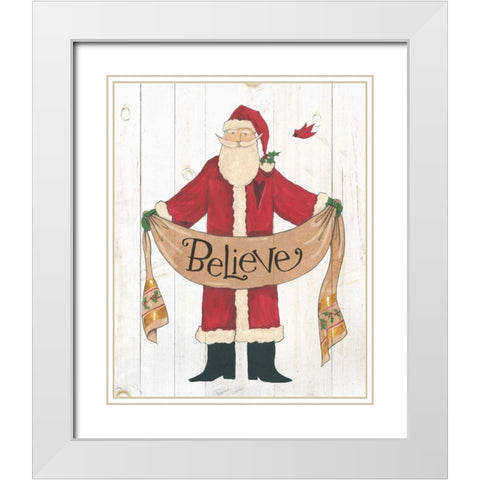 Vintage St Nick IV on White Wood White Modern Wood Framed Art Print with Double Matting by Tavoletti, Anne