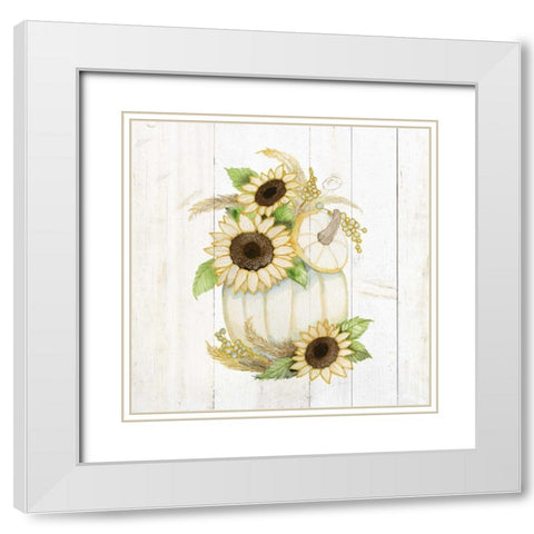 Autumn Elegance II Gold White Modern Wood Framed Art Print with Double Matting by McKenna, Kathleen Parr