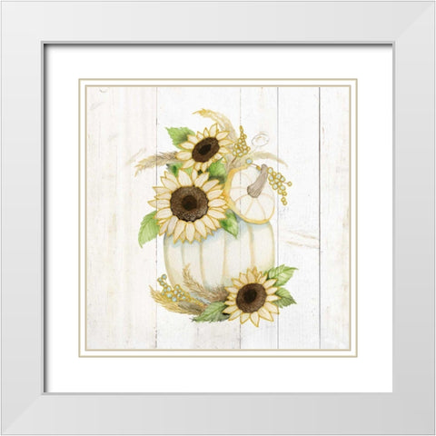 Autumn Elegance II Gold White Modern Wood Framed Art Print with Double Matting by McKenna, Kathleen Parr