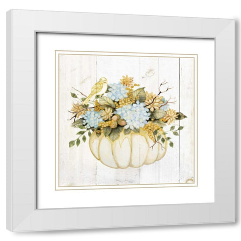 Autumn Elegance III Gold White Modern Wood Framed Art Print with Double Matting by McKenna, Kathleen Parr
