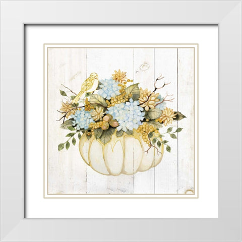 Autumn Elegance III Gold White Modern Wood Framed Art Print with Double Matting by McKenna, Kathleen Parr