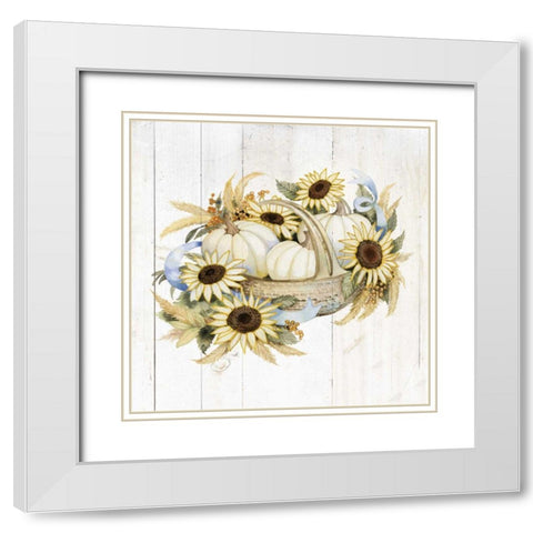 Autumn Elegance IV Gold White Modern Wood Framed Art Print with Double Matting by McKenna, Kathleen Parr