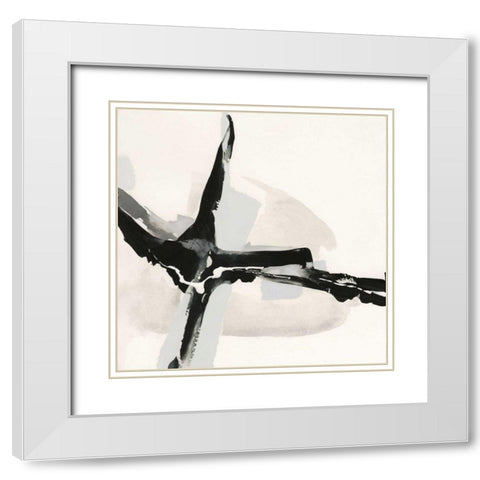 Creamy Neutral I White Modern Wood Framed Art Print with Double Matting by Paschke, Chris