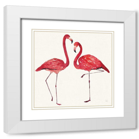 Tropical Fun Bird IV White Modern Wood Framed Art Print with Double Matting by Sussman, Harriet
