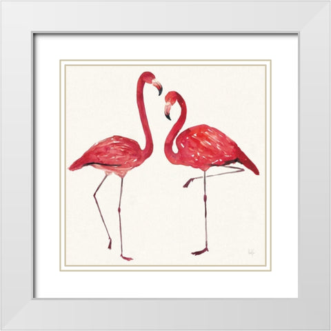 Tropical Fun Bird IV White Modern Wood Framed Art Print with Double Matting by Sussman, Harriet
