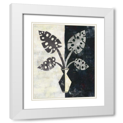Pretty Palms III Neutral White Modern Wood Framed Art Print with Double Matting by Wild Apple Portfolio