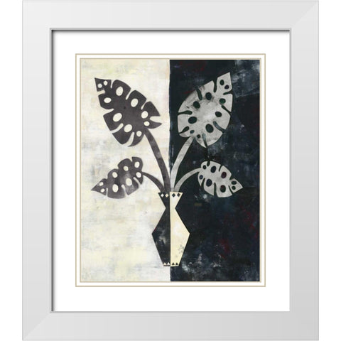 Pretty Palms III Neutral White Modern Wood Framed Art Print with Double Matting by Wild Apple Portfolio