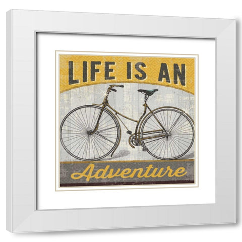 Life is an Adventure White Modern Wood Framed Art Print with Double Matting by Studio, Pela