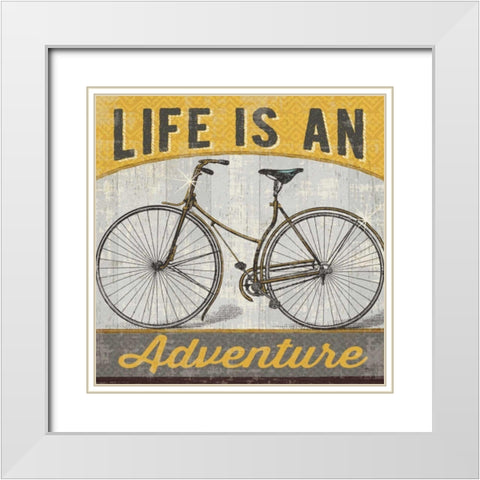Life is an Adventure White Modern Wood Framed Art Print with Double Matting by Studio, Pela