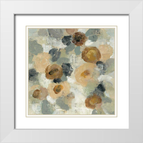 Neutral Floral Beige III White Modern Wood Framed Art Print with Double Matting by Vassileva, Silvia