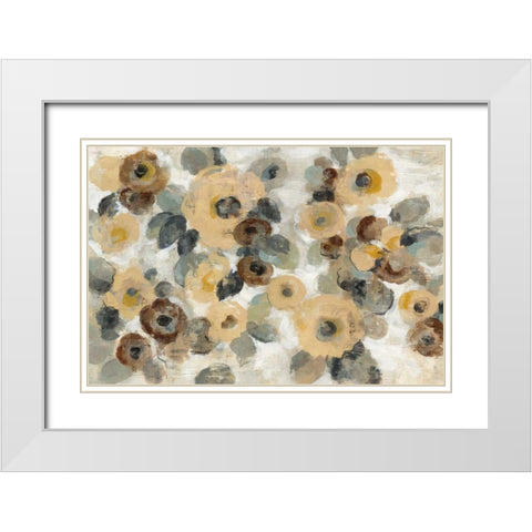 Neutral Floral Beige I White Modern Wood Framed Art Print with Double Matting by Vassileva, Silvia