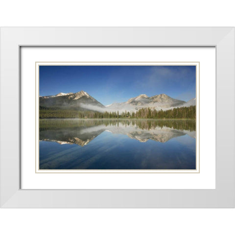 Petit Lake Reflection White Modern Wood Framed Art Print with Double Matting by Audit, Lisa