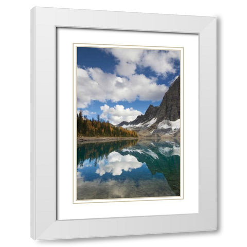 Floe Lake Reflection I White Modern Wood Framed Art Print with Double Matting by Majcrowicz, Alan