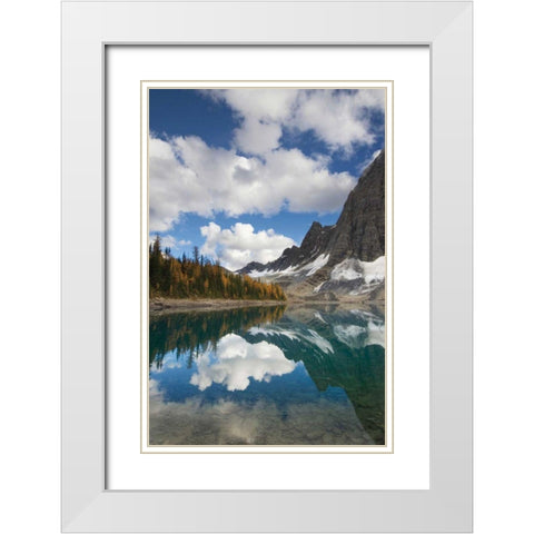 Floe Lake Reflection I White Modern Wood Framed Art Print with Double Matting by Majcrowicz, Alan