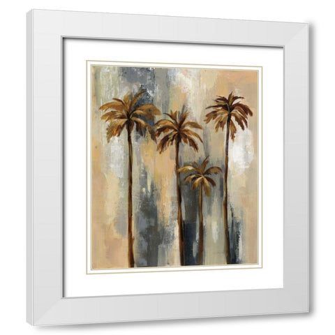 Palm Trees II White Modern Wood Framed Art Print with Double Matting by Vassileva, Silvia
