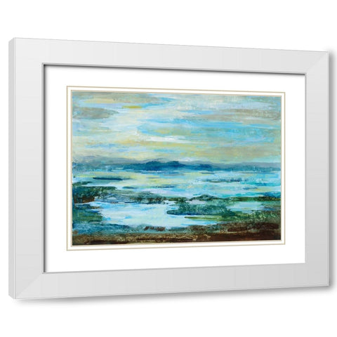 Northern Lake White Modern Wood Framed Art Print with Double Matting by Vassileva, Silvia