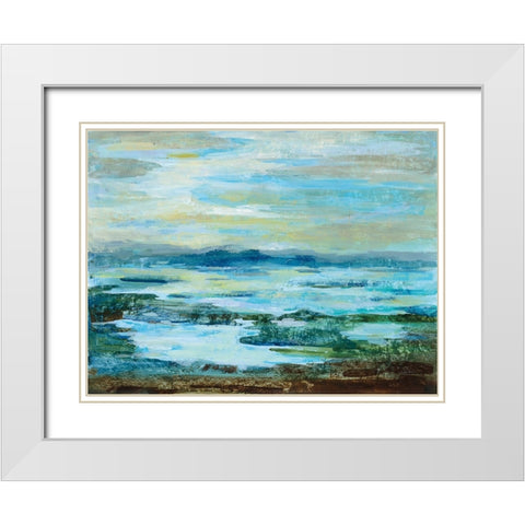 Northern Lake White Modern Wood Framed Art Print with Double Matting by Vassileva, Silvia