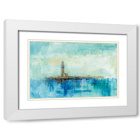 Lighthouse Morning White Modern Wood Framed Art Print with Double Matting by Vassileva, Silvia