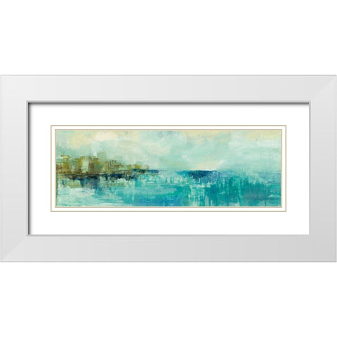Cliff Side Town White Modern Wood Framed Art Print with Double Matting by Vassileva, Silvia