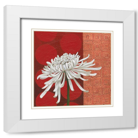 Morning Chrysanthemum II White Modern Wood Framed Art Print with Double Matting by Lovell, Kathrine