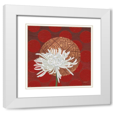 Morning Chrysanthemum IV White Modern Wood Framed Art Print with Double Matting by Lovell, Kathrine