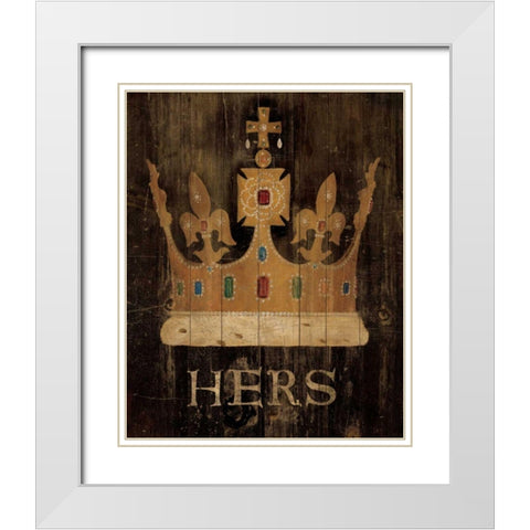 Her Majestys Crown with Word White Modern Wood Framed Art Print with Double Matting by Tillmon, Avery