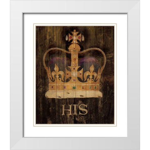 His Majestys Crown with word White Modern Wood Framed Art Print with Double Matting by Tillmon, Avery