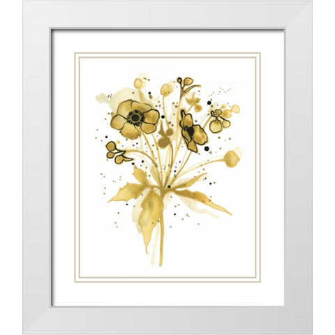 Celebration d Or I with Gray White Modern Wood Framed Art Print with Double Matting by Novak, Shirley