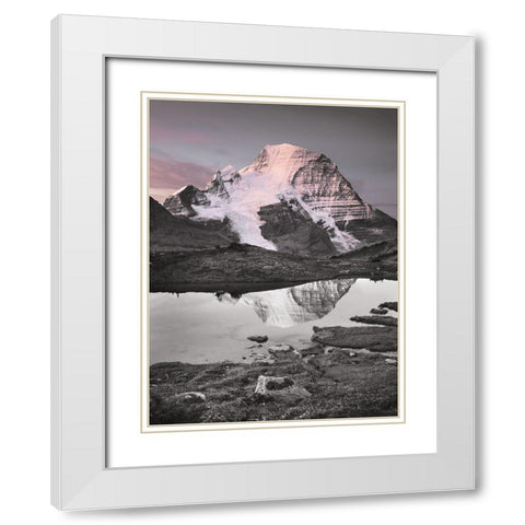 Mount Robson BW with Color White Modern Wood Framed Art Print with Double Matting by Majchrowicz, Alan