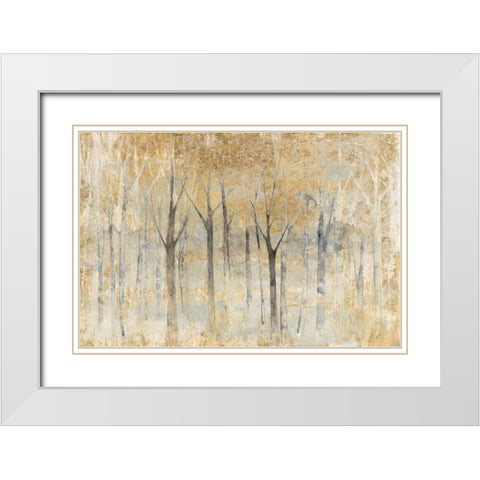 Seasons End Gold White Modern Wood Framed Art Print with Double Matting by Tillmon, Avery