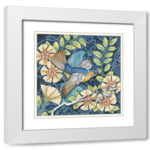 Arts and Crafts Bird III White Modern Wood Framed Art Print with Double Matting by DeNeige, Elyse