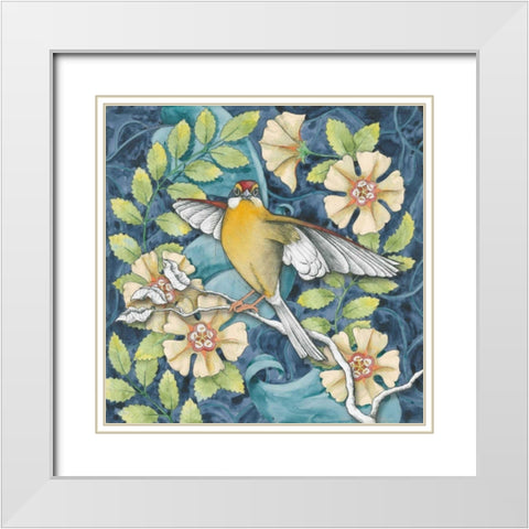 Arts and Crafts Bird IV White Modern Wood Framed Art Print with Double Matting by DeNeige, Elyse