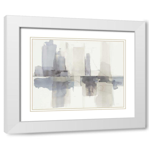 Improvisation II Gray Crop White Modern Wood Framed Art Print with Double Matting by Schick, Mike