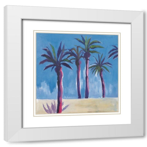 Palm Trees Morocco Crop with Pink White Modern Wood Framed Art Print with Double Matting by Clark, Michael