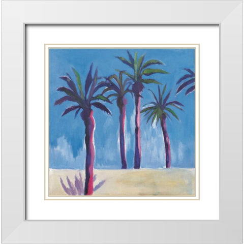 Palm Trees Morocco Crop with Pink White Modern Wood Framed Art Print with Double Matting by Clark, Michael