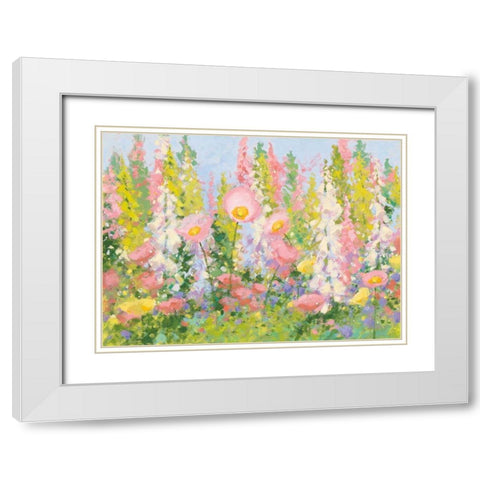 Garden Pastels I Blue Sky White Modern Wood Framed Art Print with Double Matting by Novak, Shirley
