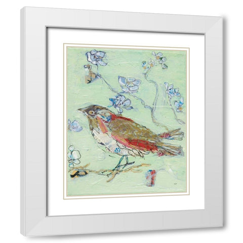 Sea Foam Bird White Modern Wood Framed Art Print with Double Matting by Day, Kellie