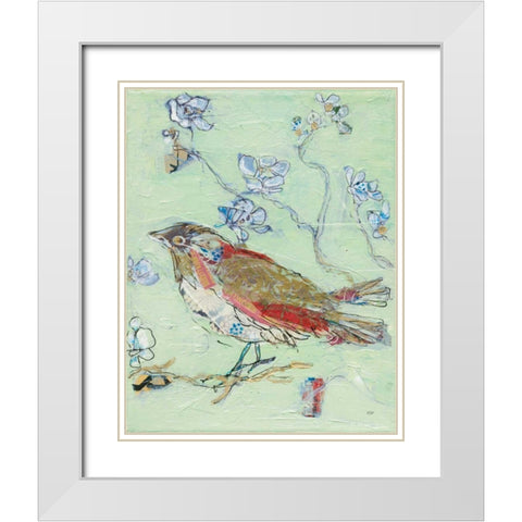 Sea Foam Bird White Modern Wood Framed Art Print with Double Matting by Day, Kellie
