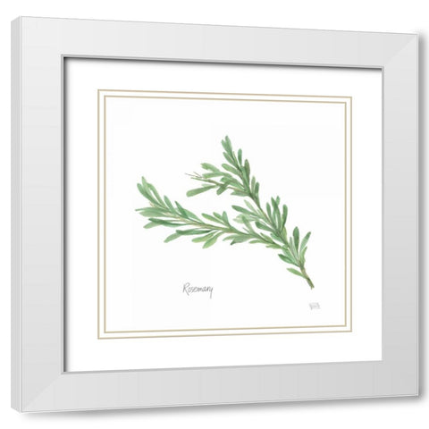 Rosemary v2 White Modern Wood Framed Art Print with Double Matting by Paschke, Chris