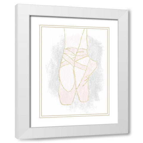 On Pointe I White Modern Wood Framed Art Print with Double Matting by Hershey, Moira