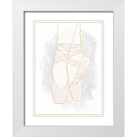 On Pointe I White Modern Wood Framed Art Print with Double Matting by Hershey, Moira