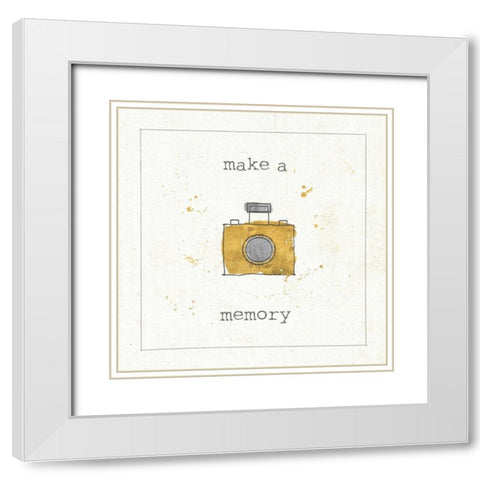 Lil Memos Make a Memory White Modern Wood Framed Art Print with Double Matting by Pela Studio