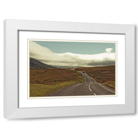 The Open Road Crop White Modern Wood Framed Art Print with Double Matting by Bevan, Keri