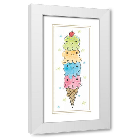 My Treat Panel I White Modern Wood Framed Art Print with Double Matting by Hershey, Moira