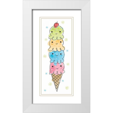 My Treat Panel I White Modern Wood Framed Art Print with Double Matting by Hershey, Moira