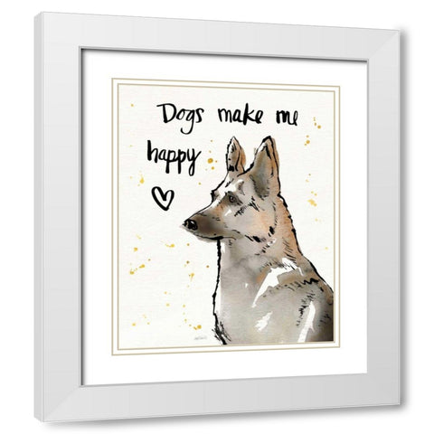 Strike a Paws VIII White Modern Wood Framed Art Print with Double Matting by Tavoletti, Anne