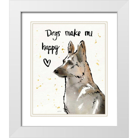 Strike a Paws VIII White Modern Wood Framed Art Print with Double Matting by Tavoletti, Anne