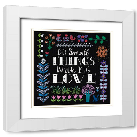 Bright Folklore Inspiration I White Modern Wood Framed Art Print with Double Matting by Wild Apple Portfolio